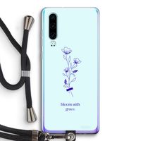 Bloom with grace: Huawei P30 Transparant Hoesje met koord