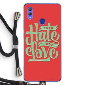 Turn hate into love: Honor Note 10 Transparant Hoesje met koord