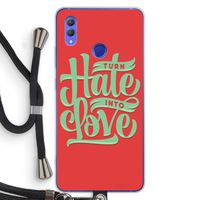 Turn hate into love: Honor Note 10 Transparant Hoesje met koord