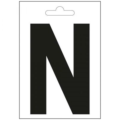 Nautic letter N zwart 100 mm.