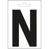 Nautic letter N zwart 100 mm.