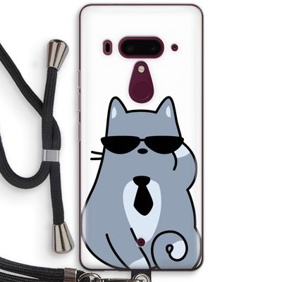Cool cat: HTC U12+ Transparant Hoesje met koord