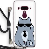 Cool cat: HTC U12+ Transparant Hoesje met koord