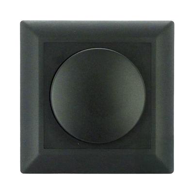 Ecodim Afdekplaat met draaiknop, zwart, voor draaidimmers