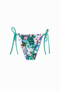 Gebloemd bikinibroekje - GREEN - XS