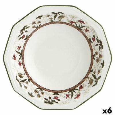 Diep bord Queen´s By Churchill Assam Gebloemd Keramisch Porslin Ø 20,5 cm (6 Stuks)