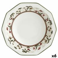 Diep bord Queen´s By Churchill Assam Gebloemd Keramisch Porslin Ø 20,5 cm (6 Stuks)