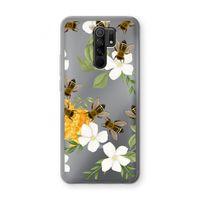 No flowers without bees: Xiaomi Redmi 9 Transparant Hoesje