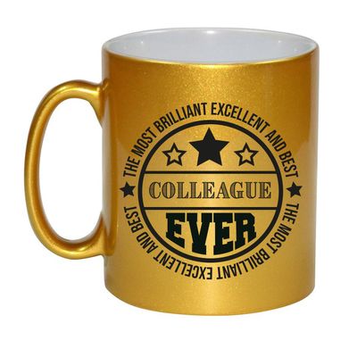 Cadeau koffie/thee mok voor collega - beste collega - goud - 300 ml Cadeau koffie/thee mok voor collega - beste collega - goud - 300 ml