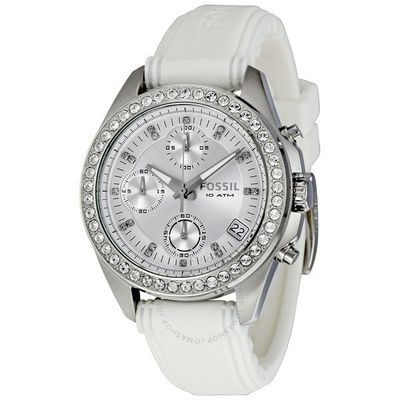 Horlogeband Fossil ES2883 Silicoon Wit 18mm