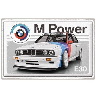 Metalen Bord - BMW E30 M Power 40 x 60 cm