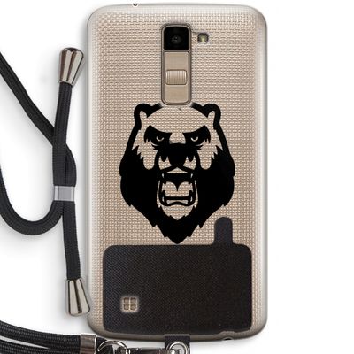 Angry Bear (black): LG K10 (2016) Transparant Hoesje met koord