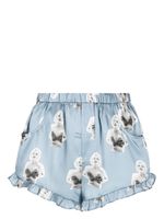 Fleur Du Mal x Marilyn Monroe short en soie - Bleu - thumbnail