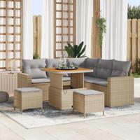 Tuinbankenset 8 pcs Beige poly rattan