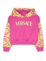 Versace Kids hoodie en coton à logo imprimé - Rose