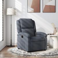 Fauteuil verstelbaar fluweel donkergrijs
