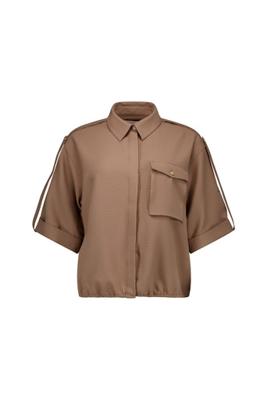 Nellie waffle blouse - latte - 13666