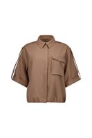 Nellie waffle blouse - latte - 13666