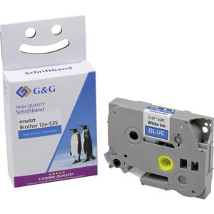 Labeltape G&G BB-B-G-535 Compatibel vervangt Brother TZe-535 Tapekleur: Blauw Tekstkleur: Wit 12 mm 8 m