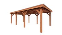 Trendhout Overkapping Siena 775x415 cm- Plat dak- Onbehandeld lariks Douglas hout- Trendhout