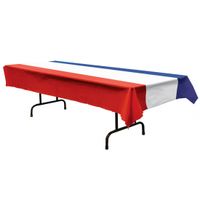 Rood wit blauw tafelkleed - 137 x 275 cm - Frankrijk vlag thema - kunststof   -