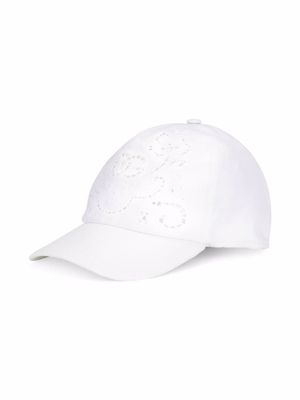 Dolce & Gabbana Kids casquette en broderie anglaise - Blanc