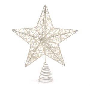 Kunststof ster piek/kerstboom topper wit 23 cm