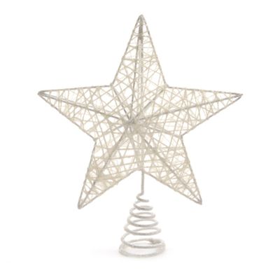 Kunststof ster piek/kerstboom topper wit 23 cm