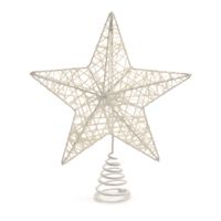 Kunststof ster piek/kerstboom topper wit 23 cm