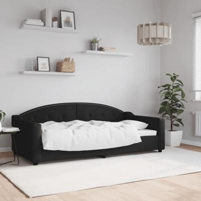 Slaapbank 90x190 cm stof zwart
