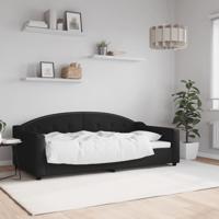 Slaapbank 90x190 cm stof zwart