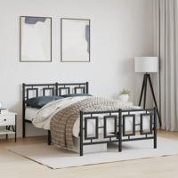 Bedframe met hoofd- en voeteneinde metaal zwart 120x190 cm - thumbnail