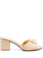 Valentino Garavani mules One Stud 65 mm en raphia - Tons neutres - thumbnail