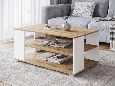 Salontafel WARIO 100 cm wotan eik/wit