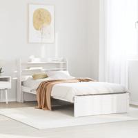 Bedframe met hoofdeinde zonder matras 90x190 cm wit