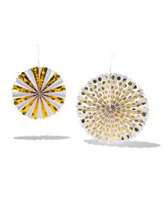 HEMA Waaiers Papier Goud - 2 Stuks