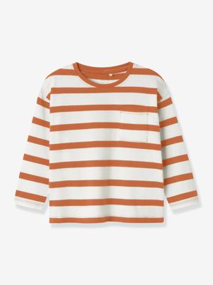 T-shirt met lange mouwen NMMLEROY NAME IT, losse pasvorm sinaasappel