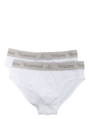 Vivienne Westwood lot de deux slips à bande logo - Blanc