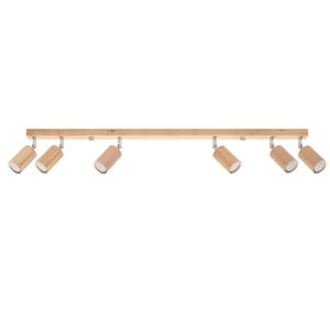 Plafondlamp BERG 6 naturel hout