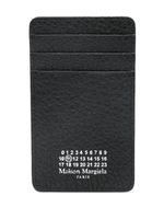 Maison Margiela Four Stitch-print leather cardholder - Noir - thumbnail