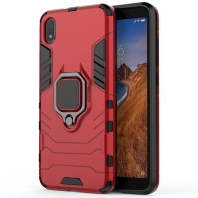PC + TPU schokbestendige beschermhoes met magnetische ring houder voor Xiaomi Redmi 7A (rood)