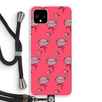Flamingo: Pixel 4 XL Transparant Hoesje met koord