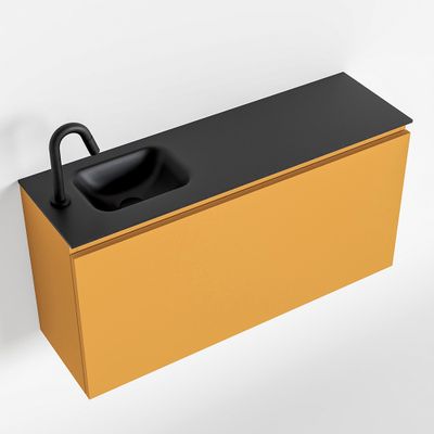 Toiletmeubel Mondiaz Olan | 100 cm | Meubelkleur Ocher | Lex wastafel Urban Links | 1 kraangat