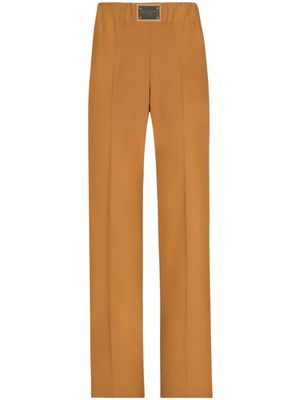 Dolce & Gabbana pantalon en laine à taille haute - Marron
