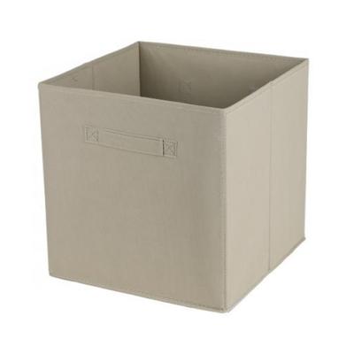Opbergmand/kastmand Square Box - karton/kunststof - 29 liter - beige - 31 x 31 cm