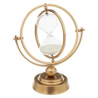 Zandloper cilinder - decoratie of tijdsmeting - 15 minuten - wit zand - D20 x H25 cm - glas