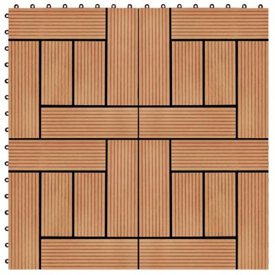 Terrastegels 30x30 cm 1 m HKC teakkleur 11 st