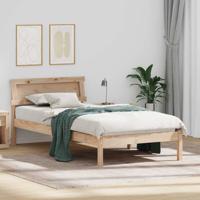 Bedframe met hoofdeinde Bruin 75 x 190 cm Massief grenenhout