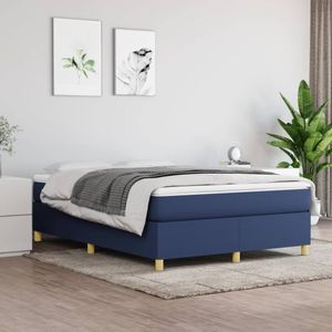 Boxspringframe stof blauw 140x190 cm