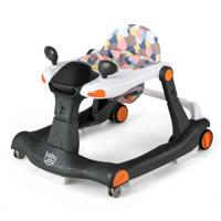 2-in-1 Baby Loopfiets Opvouwbare Loopfiets met Instelbare Hoogte en Snelheid Muziek Doosje Licht en Comfortabel Zitkussen Zwart + Oranje